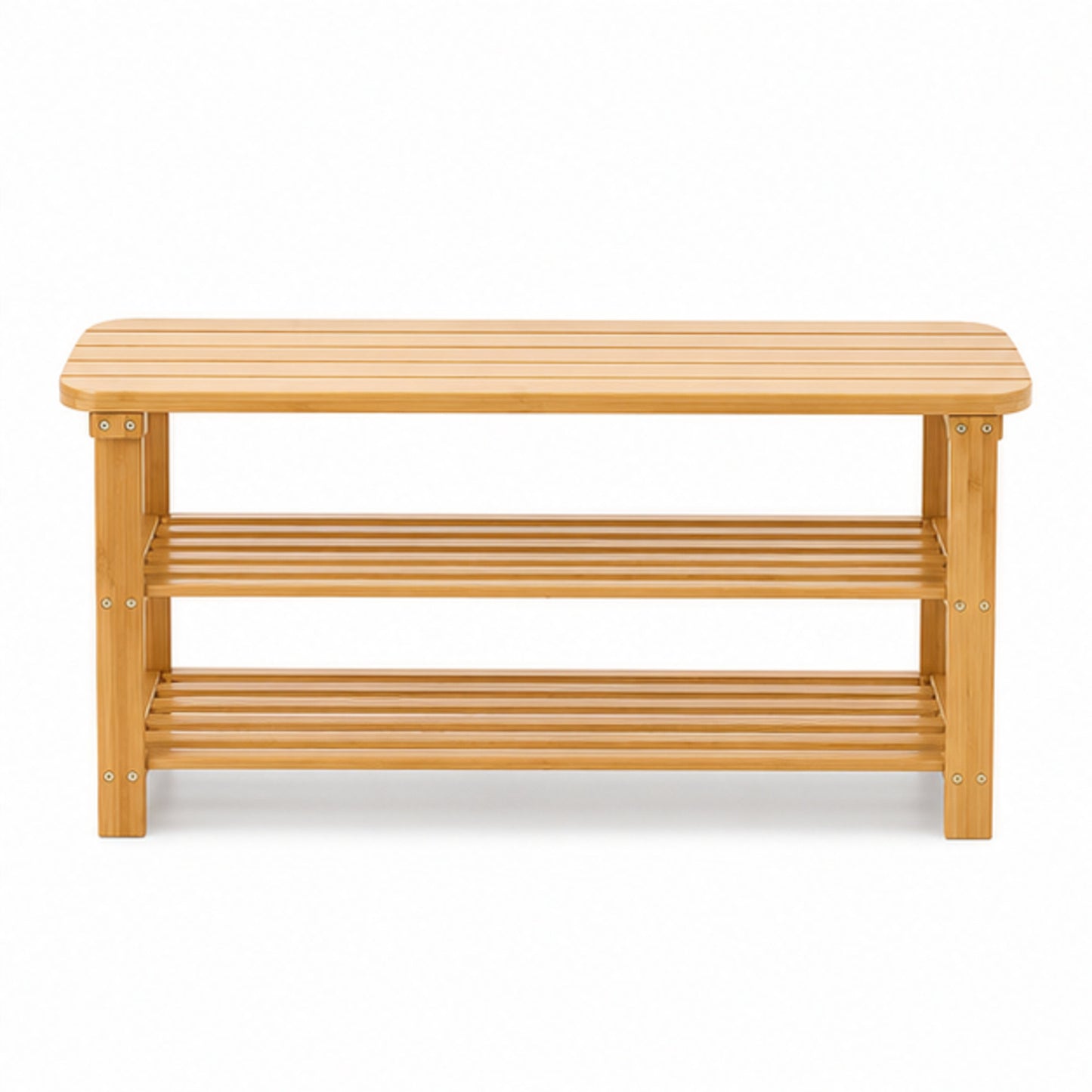 3-Tier Bamboo Shoe Rack Bench for Entryway, Holds up to 8 Pairs