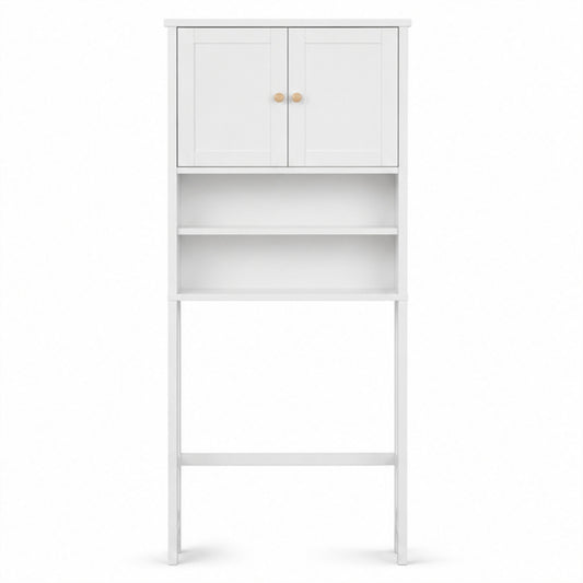 Freestanding Over-the-Toilet Bathroom Storage Cabinet with Adjustable Shelf