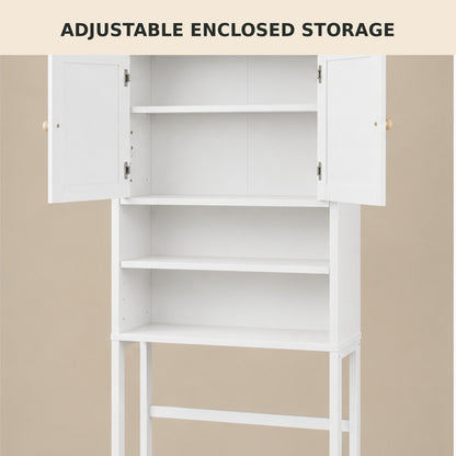 Freestanding Over-the-Toilet Bathroom Storage Cabinet with Adjustable Shelf