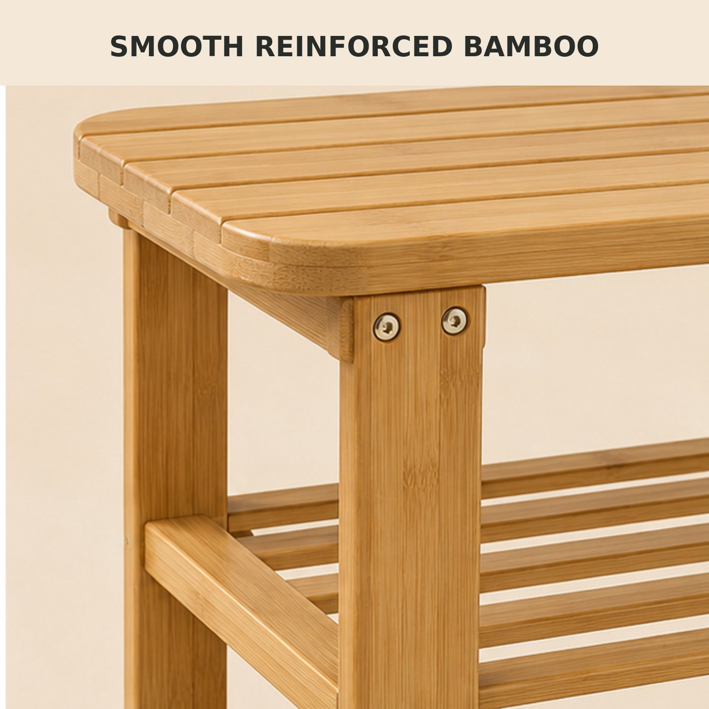3-Tier Bamboo Shoe Rack Bench for Entryway, Holds up to 8 Pairs